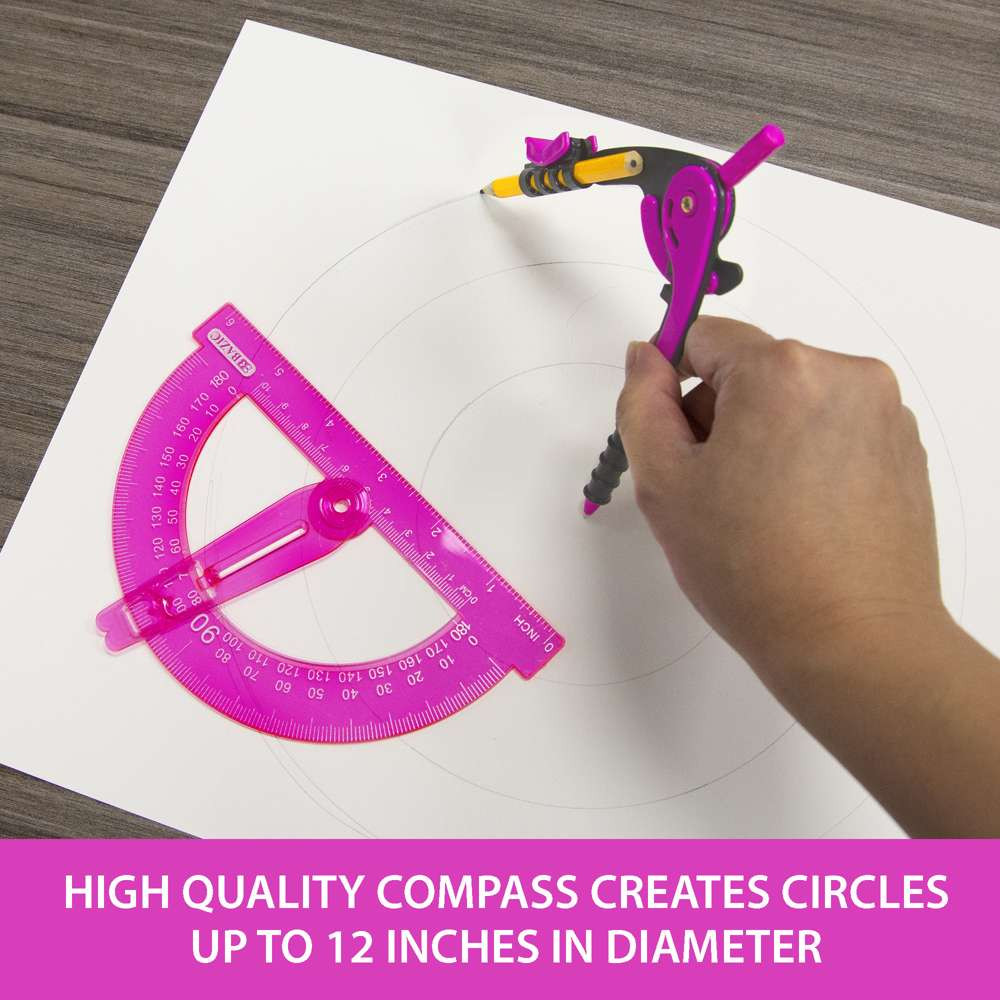 Compass & Protractor Set w/2 Pencils