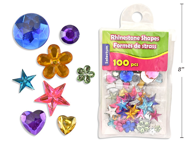 Rhinestones Shapes Assorted Colors & Sizes 100ct.