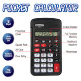 Calculator 8-Digits Pocket Size w/Flip Cover