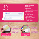 Cash/Rent Receipt Book 2P  7-1/2" x 2-3/4" 50 Sets (Each)