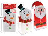 4pk 8.5in Xmas Die-Cut Character Treat Bags. 2 Asst.Styles. Pbh. Country of origin: CN