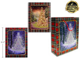 Xmas Glitter Tree Premium Matte Gift Bag w/ Plaid Border - Large. 2 Asst. Rope Handle. J-hook.
Country of origin: CN