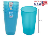 Plastic Glasses Set of 4-Blue