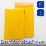 Bubble Mailers-Self-Seal 6"x 9.25" (#0) 4Pk
