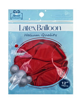 Balloon Latex 12" 10ct Red
