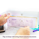 Envelope w/String Closure Check-Coupon Size Plastic 3Pk
