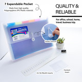 Expanding File 7 Pockets/Letter/Rainbow/Plastic Expanding File 7 Pockets/Letter/Rainbow/Plastic