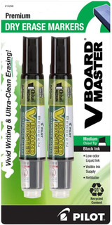 Dry Erase Markers V Board-Black/Chisel Point 2ct.