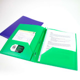 Portfolio-2 Pockets/3 Fasteners Assorted Colors-Plastic