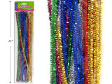 Chenille-Assorted Colors 12" 24ct. (Glitter)