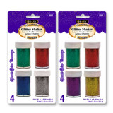 Glitter Shaker 8gr/0.28oz Primary Colors 4Pk