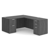 OS Laminate | Double Full Pedestal "L" Desk - 71'' x 30''