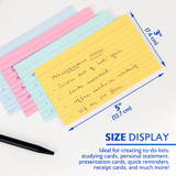 Index Cards 3"x 5" Ruled/Assorted Colors 100ct.