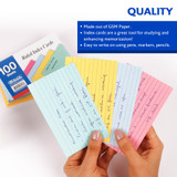 Index Cards 3"x 5" Ruled/Assorted Colors 100ct.