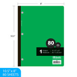 Notebook 1-Subject Wireless/Wide Ruled 80ct.