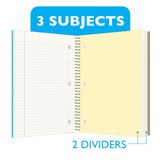 Notebook 3-Subject/Spiral Assorted Colors 120 Sheets
