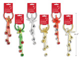 Door Knob Hanger w/5- Bells & Bow 11-3/8in Xmas Traditional 6 Asst.Styles. h/c., MOQ:12
