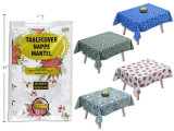 Tablecloth 52in x 70in Xmas PRINTED Flannel 4 Asst. Printed Bag., MOQ:12