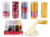 Mesh 6in x 15ft Xmas Thin Tinsel Stripe 4 Asst.Styles. 25/Dsp., MOQ:25