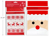 Bags 5pk 9.1in x 5.9in Xmas Drawstring Treat / Candy  Satin Drawstring. 2 Asst. Styles. Pbh., MOQ:12
