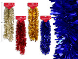 Garland 6.5ft x 5ply Chunky Matte Tinsel 4in Tips.4 Asst. Fold Over h/c., MOQ:24