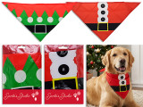 Pet Bandana 18.1in x 9.4in Xmas Triangular Santa / Elf Suit  2 Asst. h/c., MOQ:12