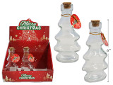 Glass Bottle 6in Xmas 3D Tree Decorative 12/Dsp. English Only, MOQ:12