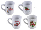 Mugs 325ml (11oz) 4 Asst. English Only, MOQ:24
