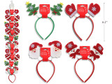 Headbopper 8.46in(L) x 4.53in(W) Xmas Character 4 Asst.Styles. 12/Clip Strip. Cht., MOQ:12