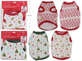 Pet Pull-On Xmas Fleece T-shirt. 3 Asst. 3 Sizes: S / M / L. Polybag w/Insert., MOQ:12