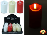 Candle 3.9in(H) Xmas B/O Flickering LED w/ Bullet Flame.Warm White. 3 Cols. 12/Dsp., MOQ:12