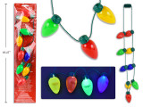 Necklace 38in Xmas B/O 9-LED Jumbo Light Bulb 3 Functions. Polybag w/Insert., MOQ:12