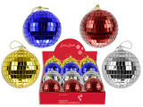 Ornaments-Balls 80mm Xmas Solid Coloured Tinsel Hanger. 4 Asst.Cols. Cht. 12/Dsp., MOQ:12