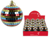 Ornaments-Balls 60mm Xmas Multi-Coloured Disco/Tinsel Hanger. Cht. 16/Dsp., MOQ:16