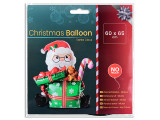 Balloon 25.6in x 23.6in Xmas Santa Mylar Polybag w/Insert., MOQ:12