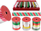 Ribbon Display 40ft x 19mm Xmas 5 End 3 Asst. 20/Dsp. LBL., MOQ:20