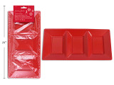 Serving Tray-Disposable 3-Section Plastic 3pk 14-7/8in x 7in Shrink Wrap w/h/c, MOQ:12