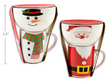 Mug and Bowl Set/2 Xmas Stoneware Incl: 5.5in Bowl + 414ml (14oz) Mug. 2 Asst. Wrap Card, MOQ:12