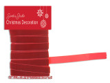 Ribbons 2pk 9.8ft(3m) Xmas Tinsel/Velvet2 Asst. Sleeve Card w/Clear Film Wrapping., MOQ:12