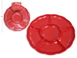 Serving Tray-Disposable 6-Section Plastic Chip-N- Dip 3pk 12-1/8in  Shrink Wrap w/h/c., MOQ:12