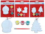 Decor Your Own 3D Plaster Ornament 2pk Incl: 3 Paint Pods + 1 Paint Bursh. 2 Asst. b/c., MOQ:24
