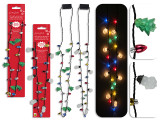 Necklace 34in B/O 8-LED Flashing Xmas Characters, 3 Functions. 2 Asst. Polybag w/Insert., MOQ:12