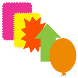 Poster Board Fluorescent/Pre-Cut Shapes 5Pk