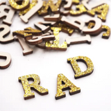 Craft Letters Gold-Wood/Glitter 78ct.