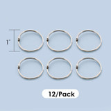 Book Rings 1" Metal/Nickel Plated 12ct.