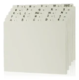File Guides Letter A-Z White