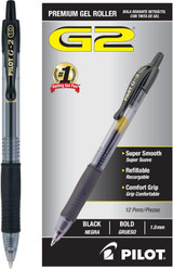 Pen G2 Black Ink/Bold (Retractable) (Dozen)