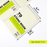 Steno Book 6" X 9" Green Tint Gregg Ruled  80ct.