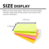 Stick On Notes 3"x 5" Neon Colors-Lined (70 Sheets)