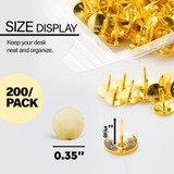 Thumb Tacks-Gold 200ct.